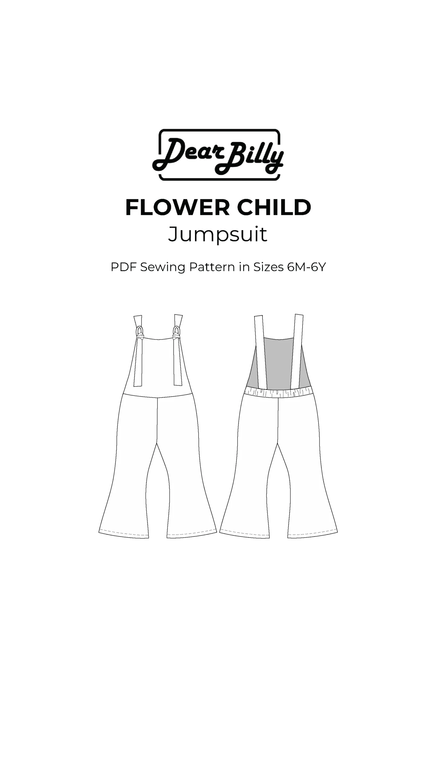 'Flower Child' Flare Jumpsuit PDF Sewing Pattern 6M-6Y - Image 8