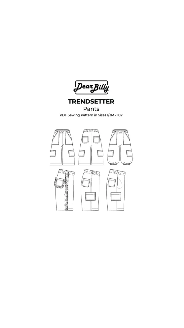 Unisex Oversized Pants PDF Sewing Pattern 1/3M-10Y - Image 2