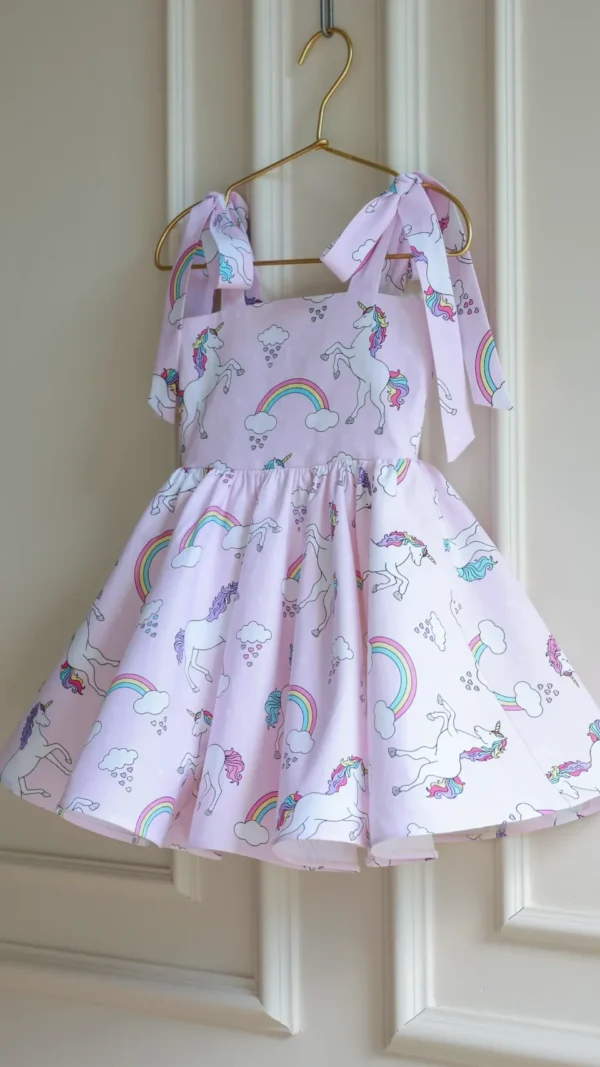 Girls Shoulder Tie Circle Skirt Princess Dress PDF Sewing Pattern 1T-12Y - Image 3