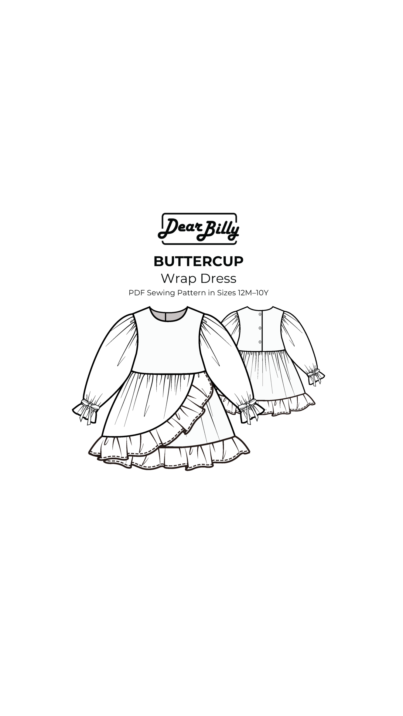 Wrap Dress PDF Sewing Pattern 12M-10Y - Image 10