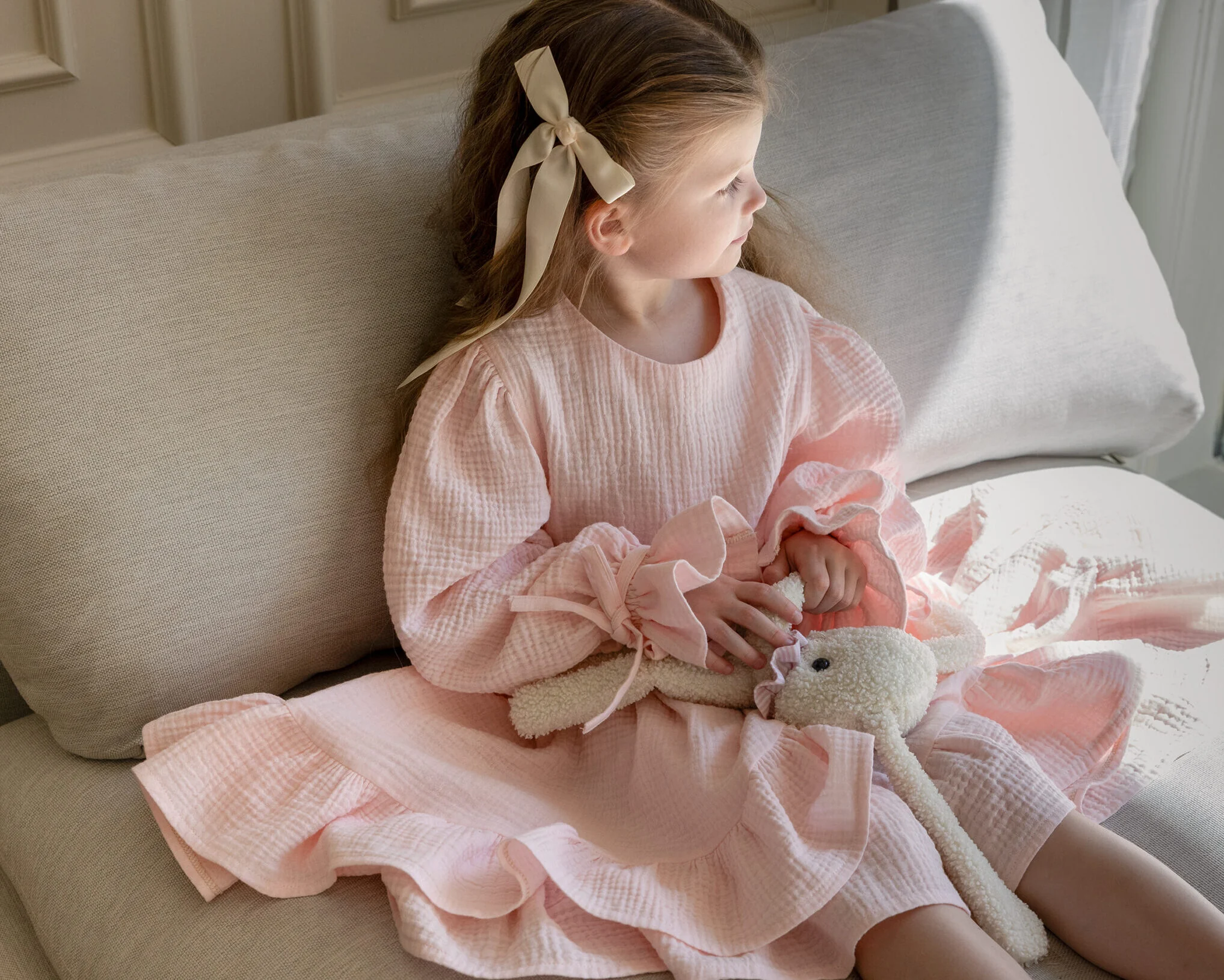 girls long sleeve dress sewing pattern pdf puff sleeve ruffle dress