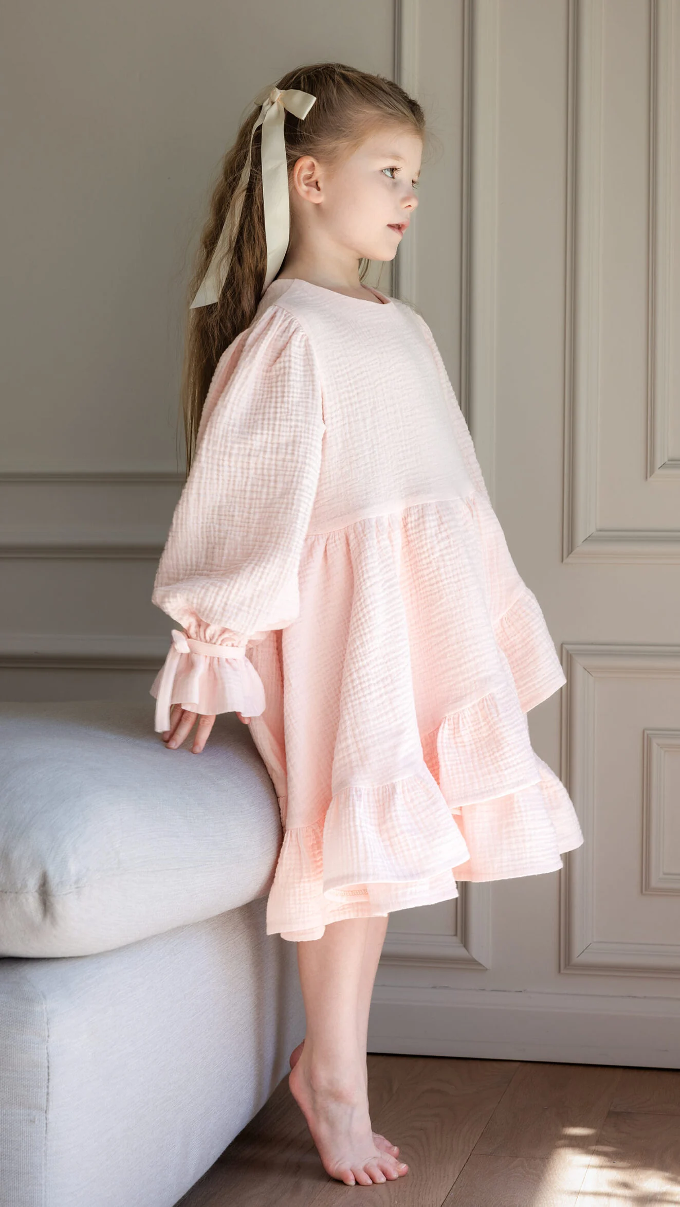 toddler ruffle dress pdf sewing pattern long sleeve special occasion dress