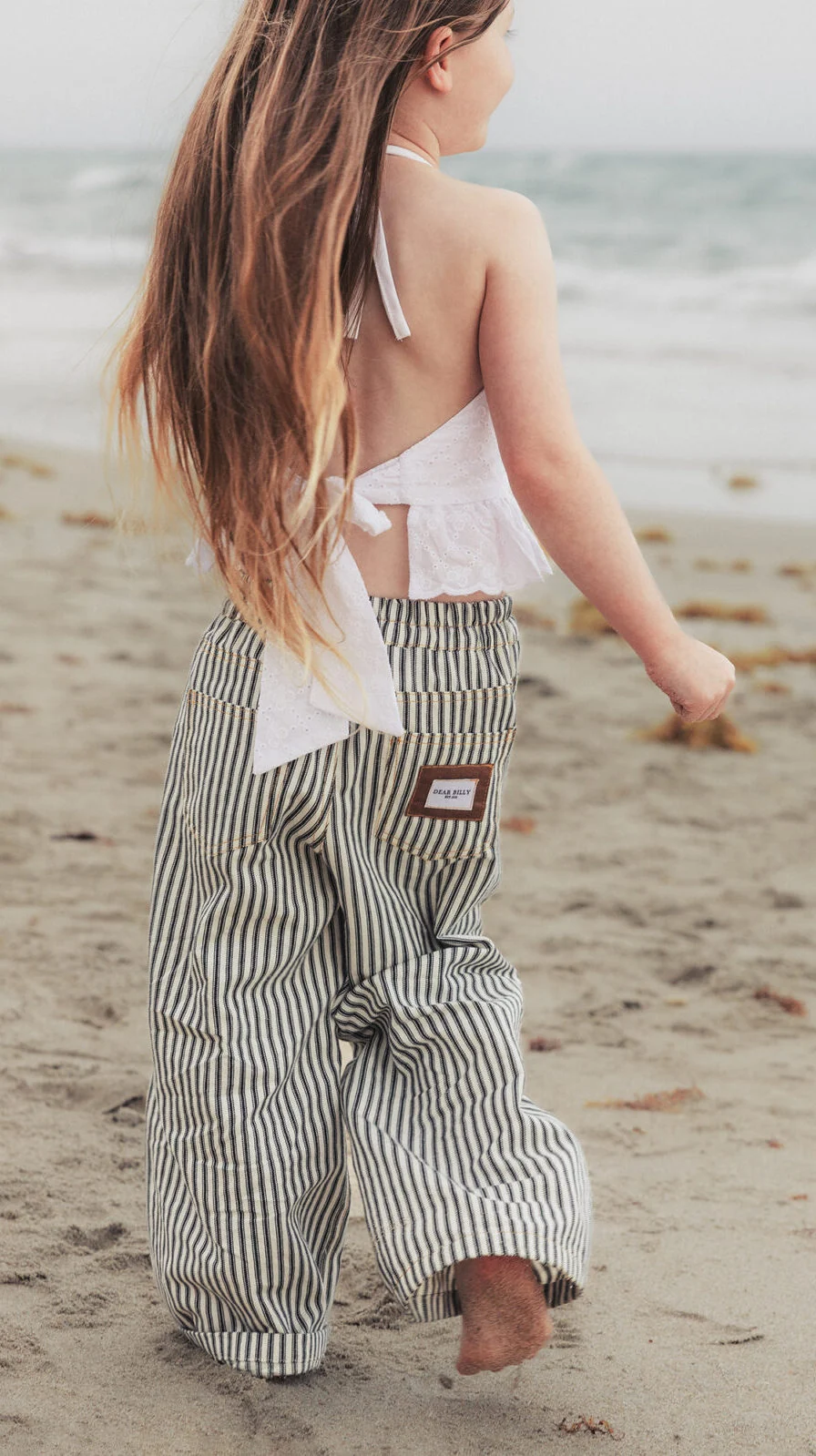 Girls halter neck top sewing pattern PDF, modern summer top for kids with bow tie back