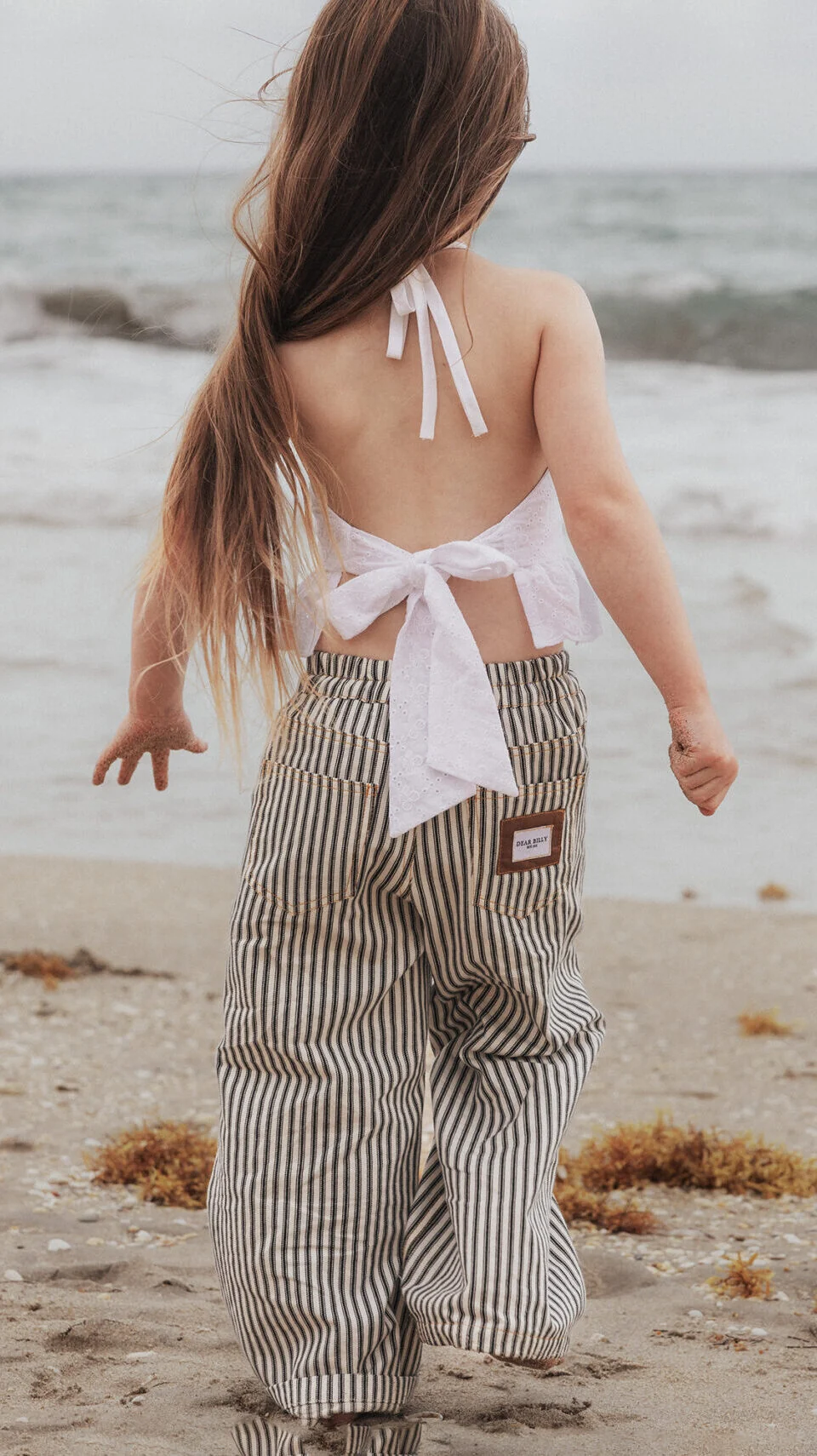 Girls halter blouse sewing pattern PDF, lightweight summer top with bow back