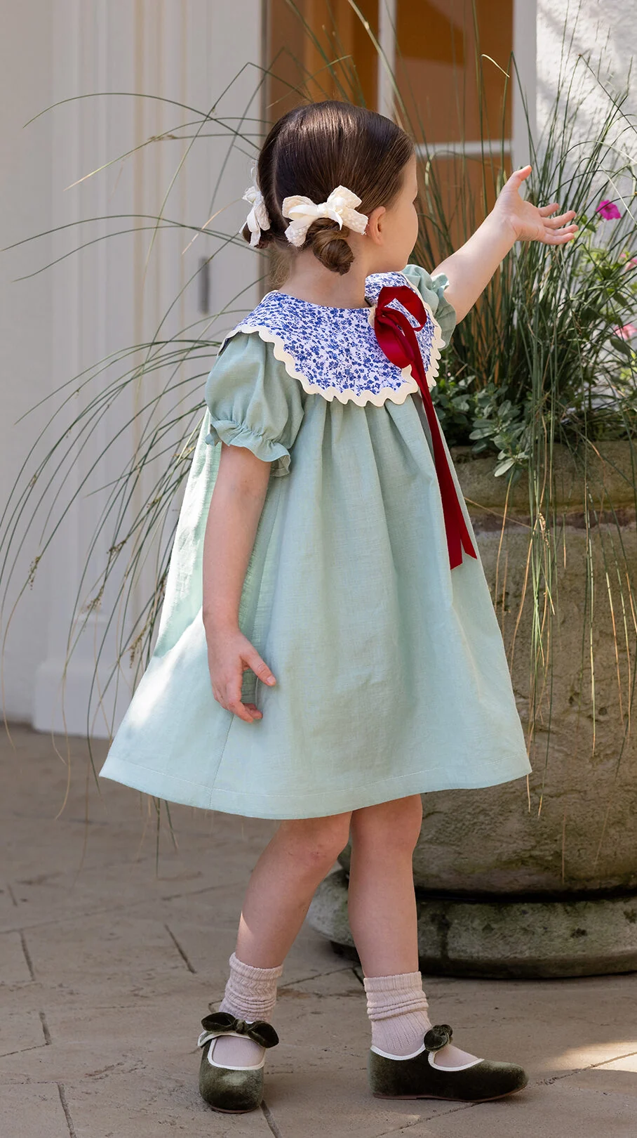 Oversized square collar dress with ric rac trim pdf sewing pattern